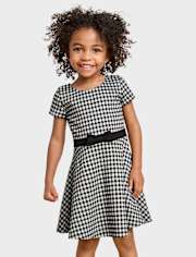 tout-petit, fille Gingham Robe évasée