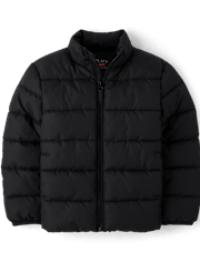 Black puffa jacket boys online