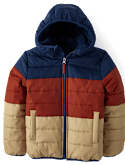 Boys Colorblock Puffer Jacket
