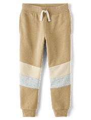 Pantalones jogger de polar con bloques de color para niños