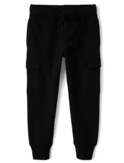 Boys Fleece Cargo Jogger Pants