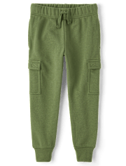 Pantalones jogger tipo cargo de polar para niños