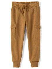 Pantalones jogger tipo cargo de polar para niños