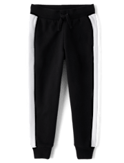 Boys Side Stripe Fleece Jogger Pants