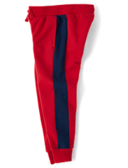 Boys Side Stripe Premium Fleece Jogger Pants