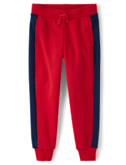 Boys Side Stripe Premium Fleece Jogger Pants