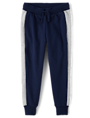 Boys Side Stripe Fleece Jogger Pants