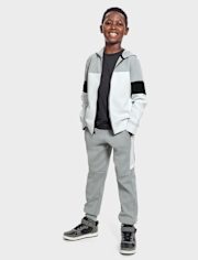 Boys Colorblock Scuba Zip Up Hoodie
