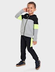 Sudaderas con capucha Colorblock Scuba Zip Up para niños