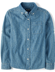 Camisa con botones de cambray para niño