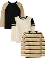 Paquete de 3 tops con bloques de color para niño