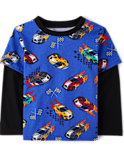 Baby And Toddler Boys Print Layered Top