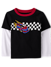 Baby And Toddler Boys Racecar Layered Top