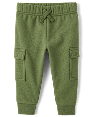 Pantalones tipo jogging tipo cargo de polar para bebés y niños pequeños