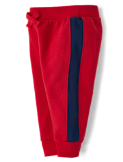 Pantalon de jogging en polaire de qualité supérieure à rayures latérales pour bébés et tout-petits garçons