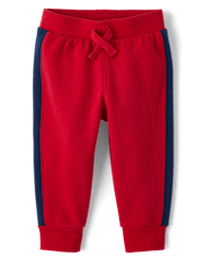 Pantalon de jogging en polaire de qualité supérieure à rayures latérales pour bébés et tout-petits garçons