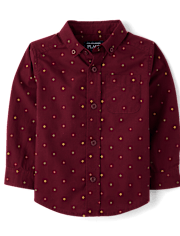 Baby And Toddler Boys Print Poplin Button Up Shirt