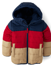 Baby And Toddler Boys Colorblock Puffer Jacket