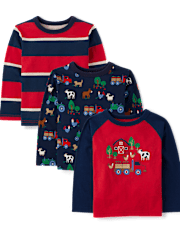 Baby And Niños pequeños Boys Farm Top 3-Pack