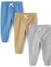 Baby And Toddler Boys Fleece Jogger Pants 3-Pack