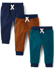 Baby And Toddler Boys Fleece Jogger Pants 3-Pack