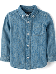 Baby And Toddler Boys Chambray Button Up Shirt