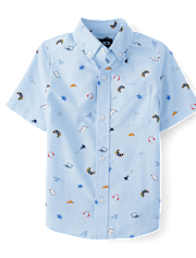 Camisa Gamer De Popelina Con Botones Para Niño