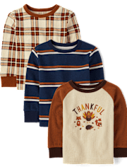 Baby And Toddler Boys Thankful Top 3-Pack