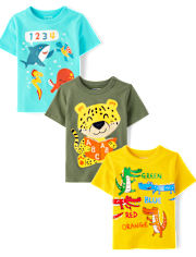 Baby And Toddler Boys Education Graphic Tee 2-Pack