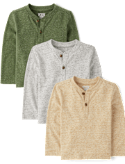 Baby And Niños pequeños Boys Henley Top 3-Pack