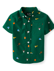 Baby And Toddler Boys Sport Poplin Button Up Shirt