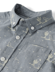 Camisa con botones de popelina occidental para bebés y niños pequeños