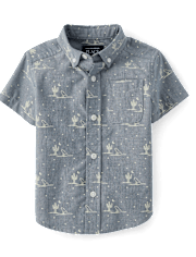 Camisa con botones de popelina occidental para bebés y niños pequeños