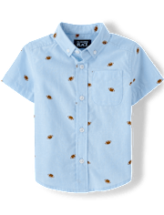 Baby And Toddler Boys Football Poplin Button Up Shirt