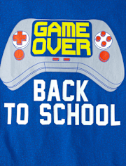 Camisetas estampadas Game Over School para niños