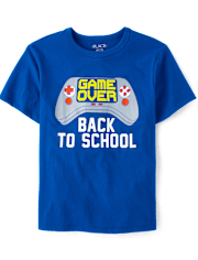 Camisetas estampadas Game Over School para niños