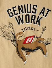 Boys Genius Sloth Graphic Tee