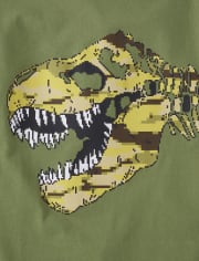 Camiseta con estampado de dinosaurio y camuflaje para niños