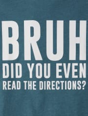 Camiseta gráfica Bruh Directions para niños