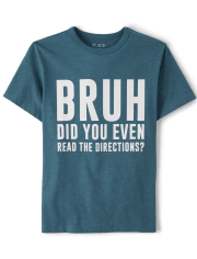Camiseta gráfica Bruh Directions para niños