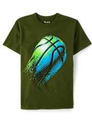 Camiseta con gráfico de baloncesto para niño
