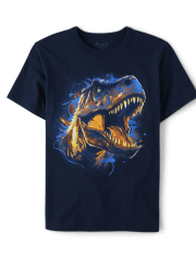 Camiseta con estampado de dinosaurio para niños