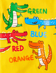 Camiseta con estampado de colores de cocodrilo para bebés y niños pequeños