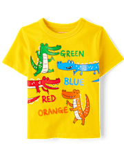 Camiseta con estampado de colores de cocodrilo para bebés y niños pequeños