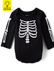 Unisex Baby Matching Family Glow Skeleton Graphic Bodysuit