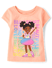 Camiseta con estampado de colegiala para bebés y niñas pequeñas