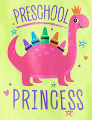 Camiseta con estampado de princesa de preescolar para niñas pequeñas