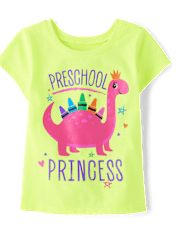 Camiseta con estampado de princesa de preescolar para niñas pequeñas