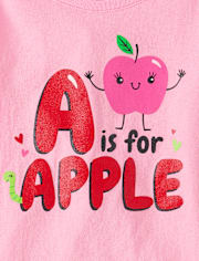 Baby And Toddler Girls A For Apple Graphic Tee