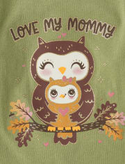 Baby And Toddler Girls Owl Graphic Tee